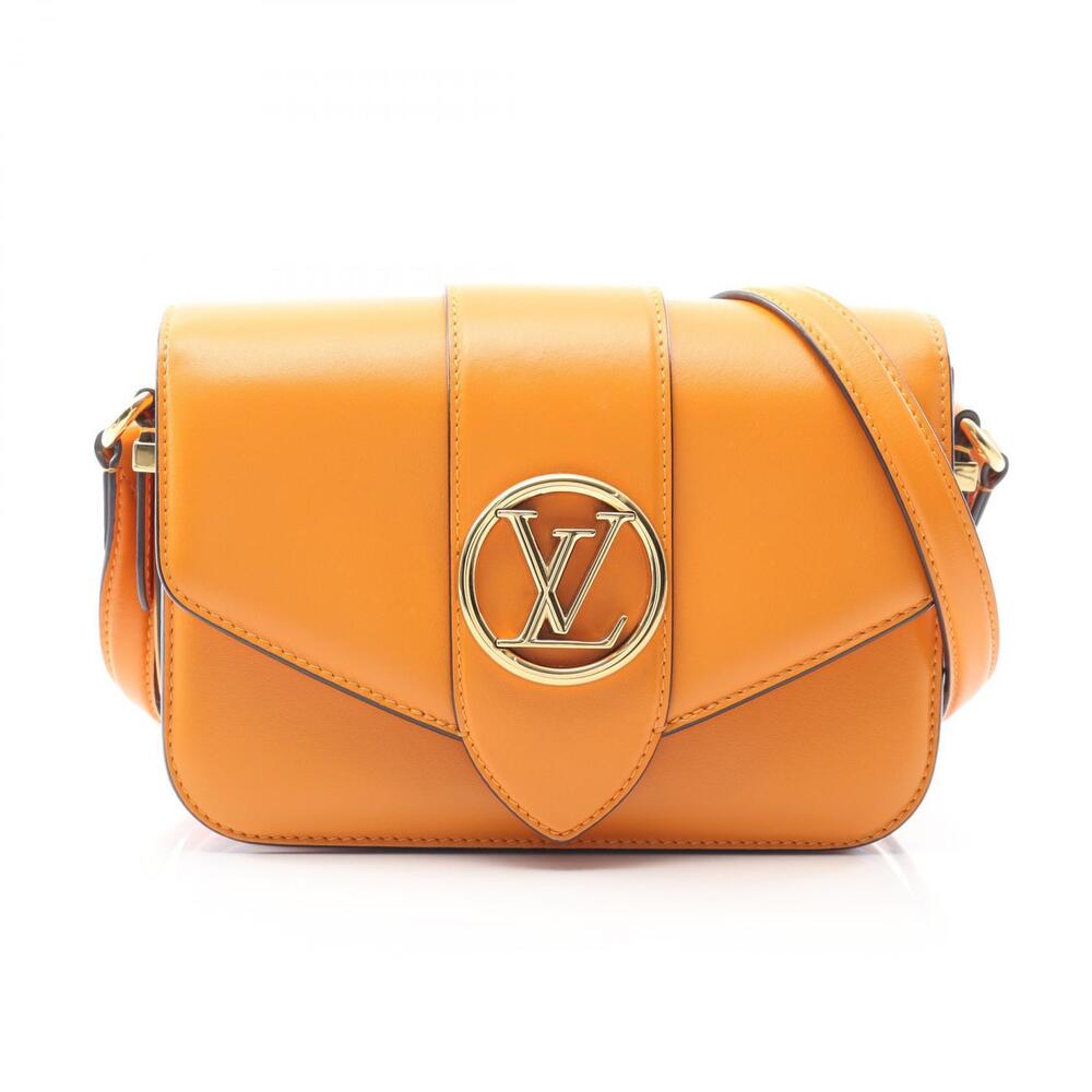 Louis Vuitton LV PONT Neuf Shoulder Bag Leather Orange Summer Gold